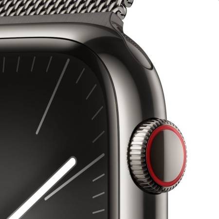 Apple Watch Series 9 GPS + Cellular 45mm Graphite Stainless Steel Case with Graphite Milanese Loop