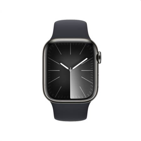 Apple Watch Series 9 GPS + Cellular 41mm Graphite Stainless Steel Case with Midnight Sport Band - S/M