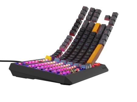 Genesis Gaming Keyboard Thor 230 TKL Anchor Gray Positive US RGB Mechanical Outemu Red