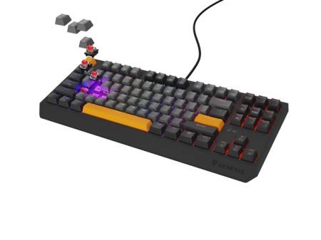 Genesis Gaming Keyboard Thor 230 TKL Anchor Gray Negative US RGB Mechanical Outemu Red