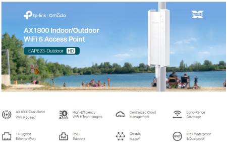 Точка за достъп TP-Link EAP623-Outdoor HD AX1800 Indoor/Outdoor WiFi 6