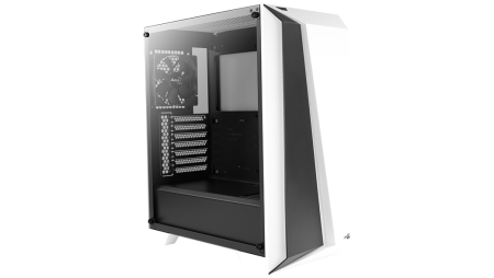 Кутия за настолен компютър Aerocool Cylon Pro RGB прозрачен панел от закалено стъкло CYLON-PRO-G-WT-V2 - бяла