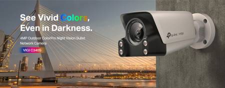 4MP външна пълноцветна Wi-Fi Bullet мрежова камера TP-Link VIGI C340S