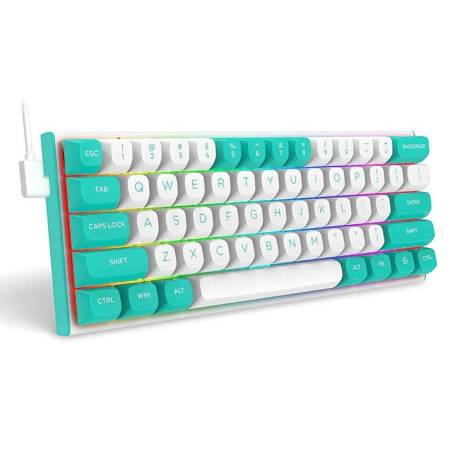 Геймърска клавиатура Redragon Fidd RGB K683WB-RGB - бяло/зелено