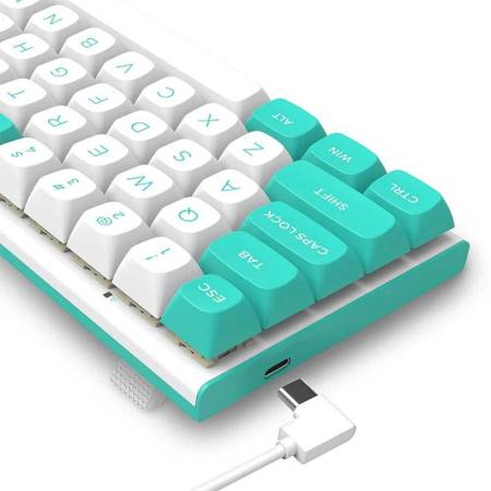 Геймърска клавиатура Redragon Fidd RGB K683WB-RGB - бяло/зелено