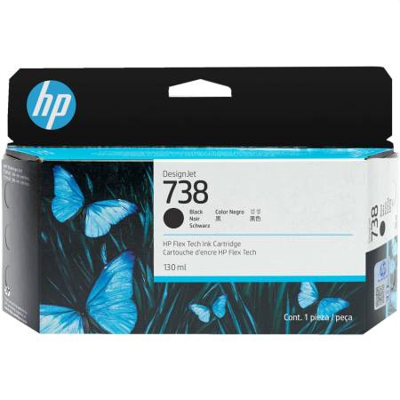 HP 738 130-ml Black DesignJet Ink Cartridge