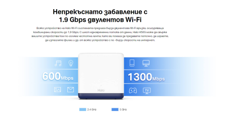 Безжична Wi-Fi Mesh система Mercusys Halo H50G(2-pack) AC1900