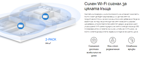 Безжична Wi-Fi 6 Mesh система Mercusys Halo H70X(2-pack) AX1800