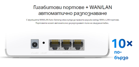 Безжична Wi-Fi 6 Mesh система Mercusys Halo H70X(2-pack) AX1800