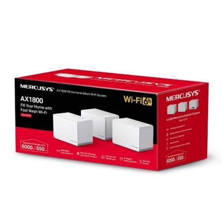 Безжична Wi-Fi 6 Mesh система Mercusys Halo H70X(3-pack) AX1800