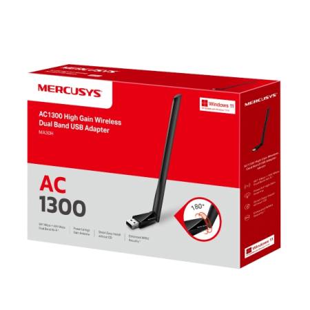 Безжичен USB 2-лентов адаптер Mercusys MA30H AC1300