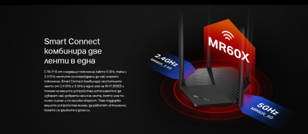 2-лентов WiFi 6 рутер Mercusys MR60X AX1500