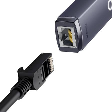 Мрежов адаптер Baseus Lite Series USB към RJ-45 1Gbps WKQX000013 - сив