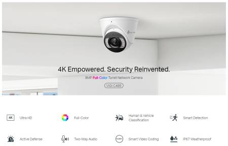 8MP пълноцветна куполна мрежова камера TP-Link VIGI C485(2.8mm)