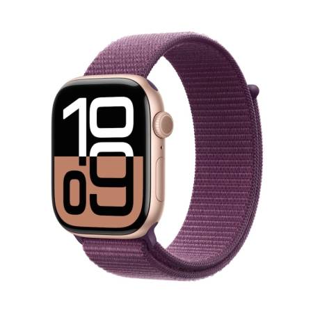 Apple Watch S10 Cellular 42mm Rose Gold Alu Case with Plum Sport Loop