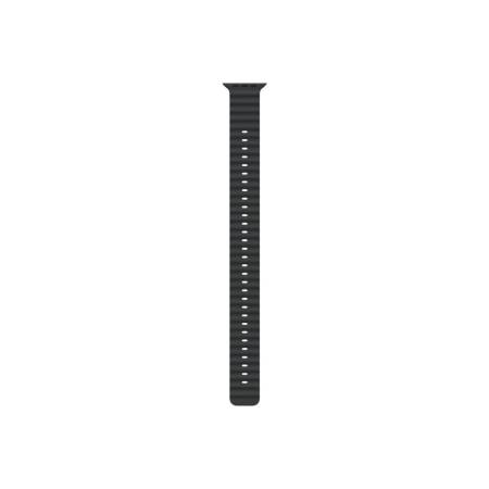 Apple Watch 49mm Band: Black Ocean Band Extension - Natural Titanium Finish