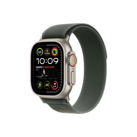 Apple Watch 49mm Loop: Green Trail Loop - M/L - Natural Titanium Finish