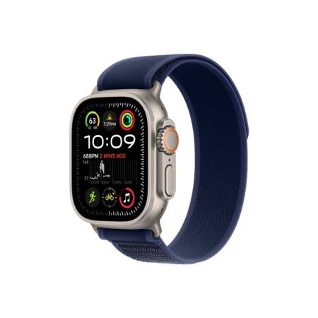 Apple Watch 49mm Loop: Blue Trail Loop - S/M - Natural Titanium Finish