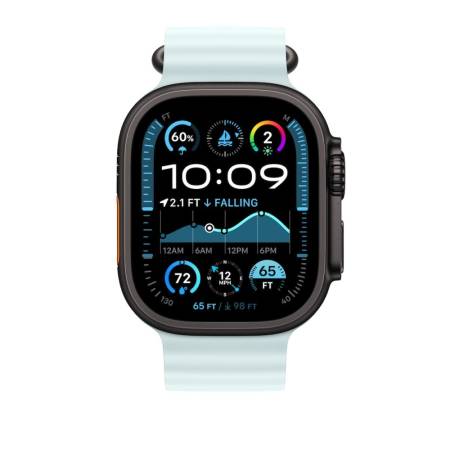 Apple Watch 49mm Band: Ice Blue Ocean Band - Black Titanium Finish