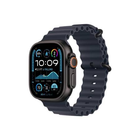 Apple Watch 49mm Band: Navy Ocean Band Extension - Black Titanium Finish