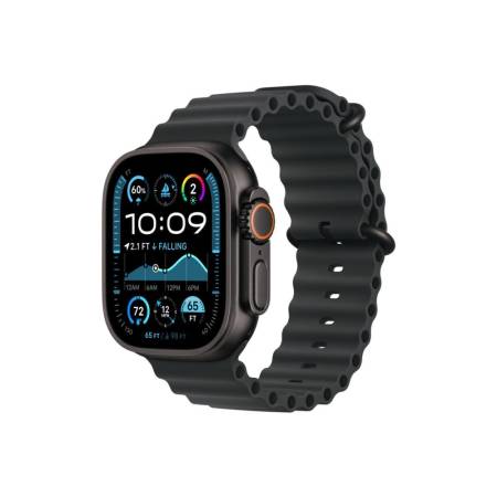 Apple Watch 49mm Band: Black Ocean Band Extension - Black Titanium Finish