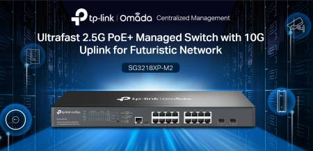 16-портов комутатор TP-Link Omada SG3218XP-M2 2.5G и 2-порта 10GE SFP+ L2+ управляем с 8-порта PoE+